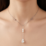 Luxury 925 Silver Pearl Necklace for Girls & Women