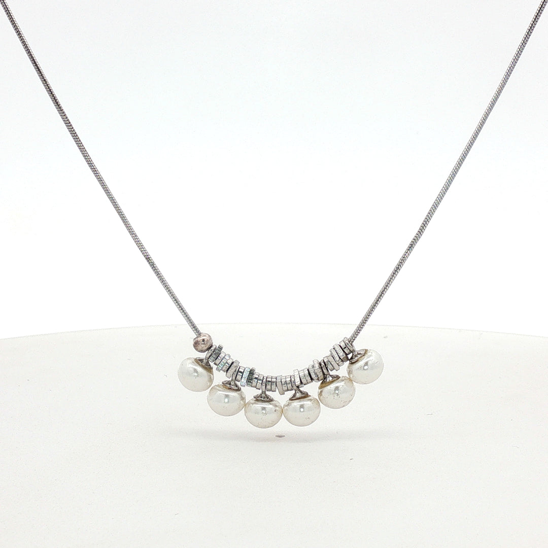 Luxury 925 Silver Pearl Necklace for Girls & Women