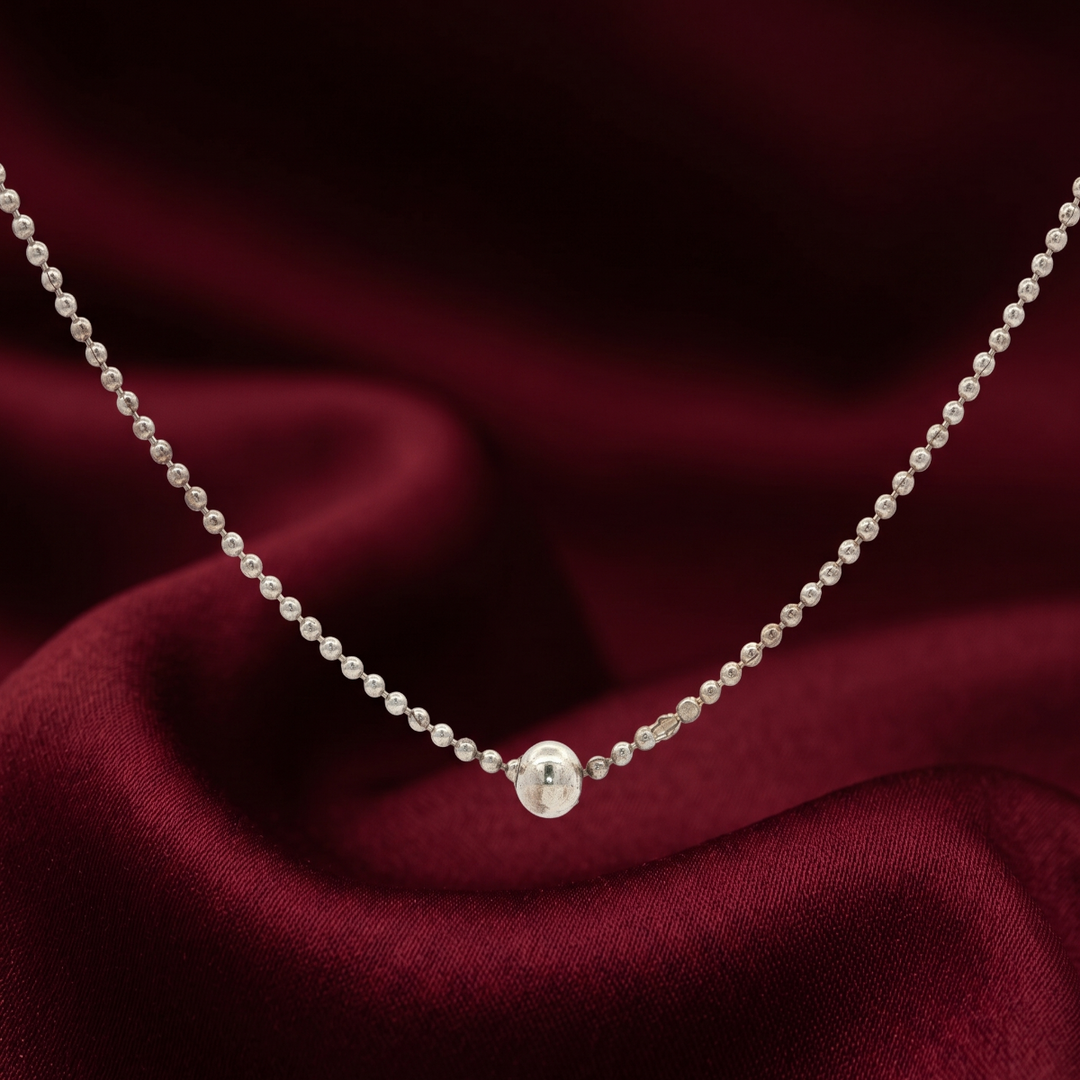 925 Sterling Silver Round Shape Pendant Necklace with Adjustable Length
