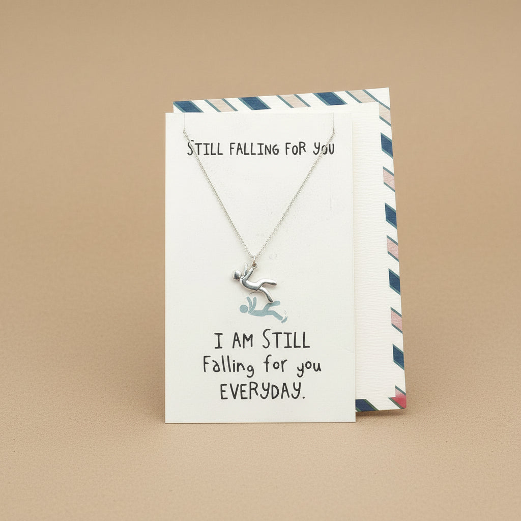 Still Falling For you 925 Sterling Silver Pendant With Chain Adjustable Length