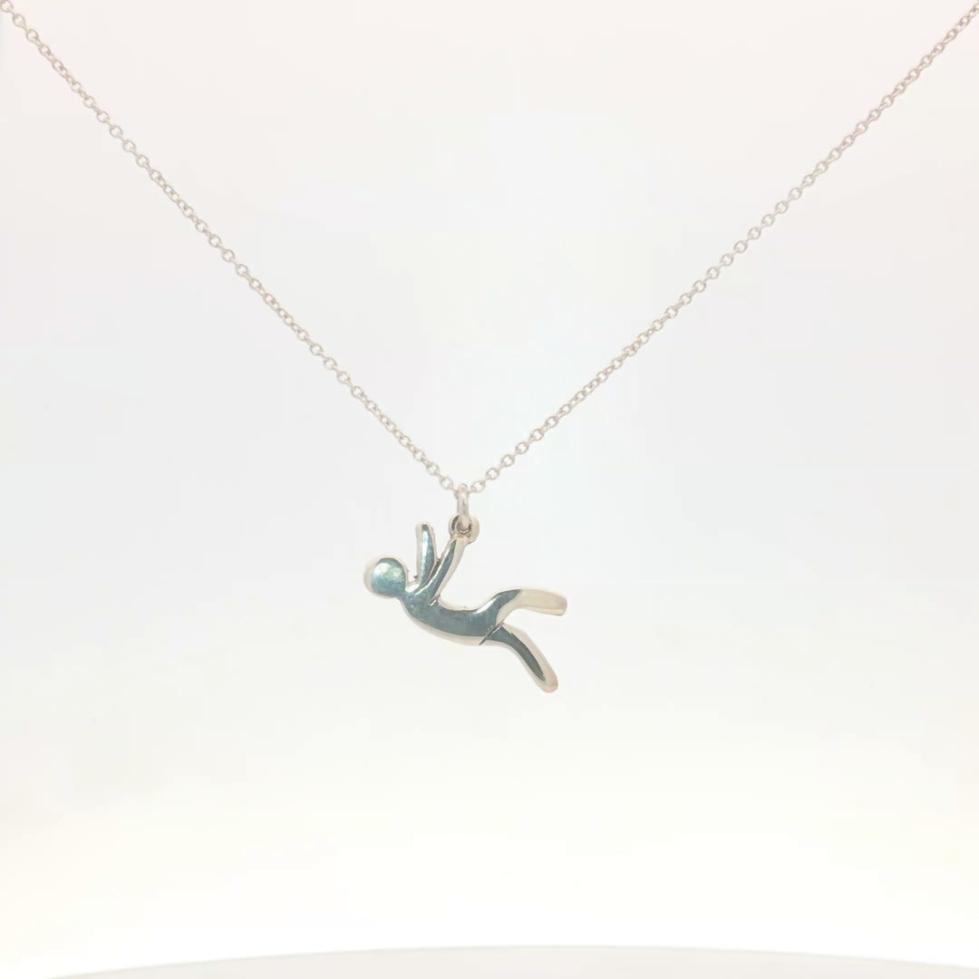 Still Falling For you 925 Sterling Silver Pendant Adjustable Chain with Message Postcard