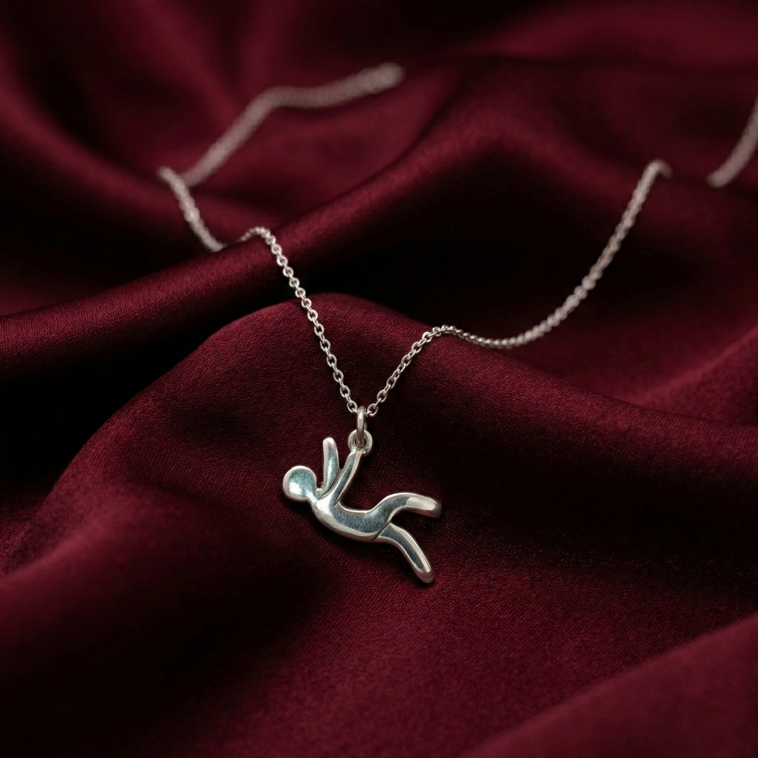 Still Falling For you 925 Sterling Silver Pendant Adjustable Chain with Message Postcard
