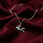 Still Falling For you 925 Sterling Silver Pendant Adjustable Chain with Message Postcard