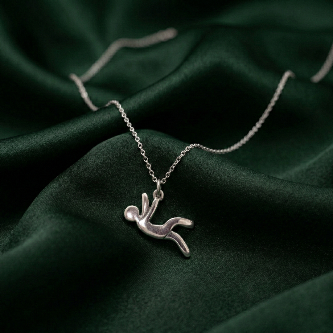 Still Falling For you 925 Sterling Silver Pendant Adjustable Chain with Message Postcard