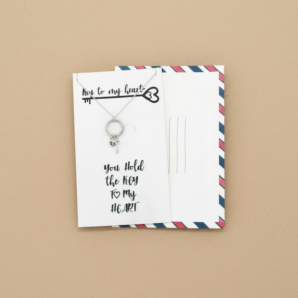 You Hold Key To My Heart 925 Sterling Silver Pendant With Chain Adjustable Length