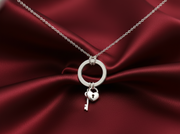 You Hold Key To My Heart 925 Sterling Silver Pendant With Chain Adjustable Length