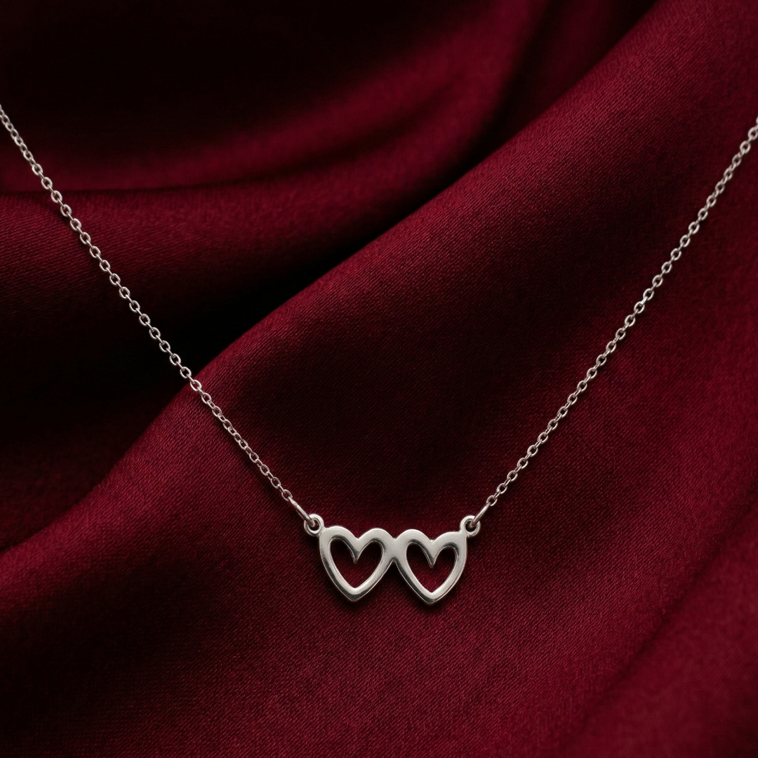 HEART To HEART 925 Sterling Silver Pendant Adjustable Chain with Message Postcard