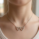 Load image into Gallery viewer, HEART To HEART 925 Sterling Silver Pendant Adjustable Chain with Message Postcard