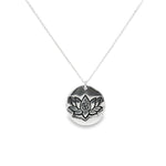 Load image into Gallery viewer, Namaste Lotus 925 Sterling Silver Pendant With Chain Adjustable Length
