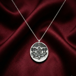 Load image into Gallery viewer, Namaste Lotus 925 Sterling Silver Pendant Adjustable Chain with Message Postcard