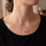 Load image into Gallery viewer, Namaste Lotus 925 Sterling Silver Pendant Adjustable Chain with Message Postcard