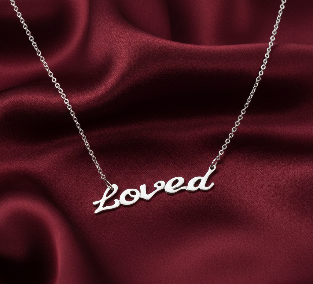 Love 925 Sterling Silver Pendant With Chain Adjustable Length