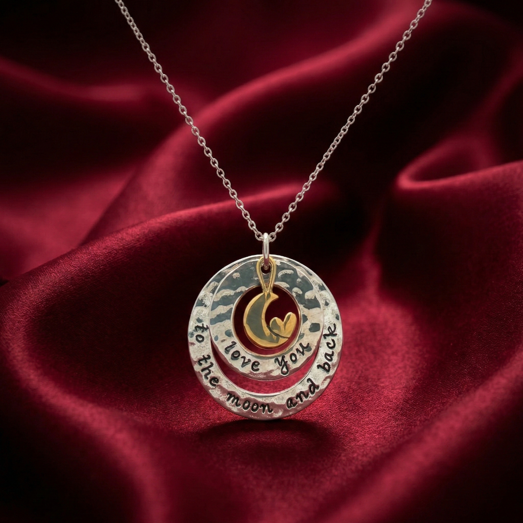 Love 925 Sterling Silver Pendant Adjustable Chain with Message Postcard