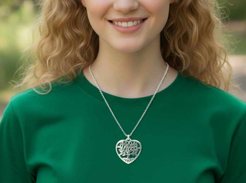 Love 925 Sterling Silver Pendant With Chain Adjustable Length