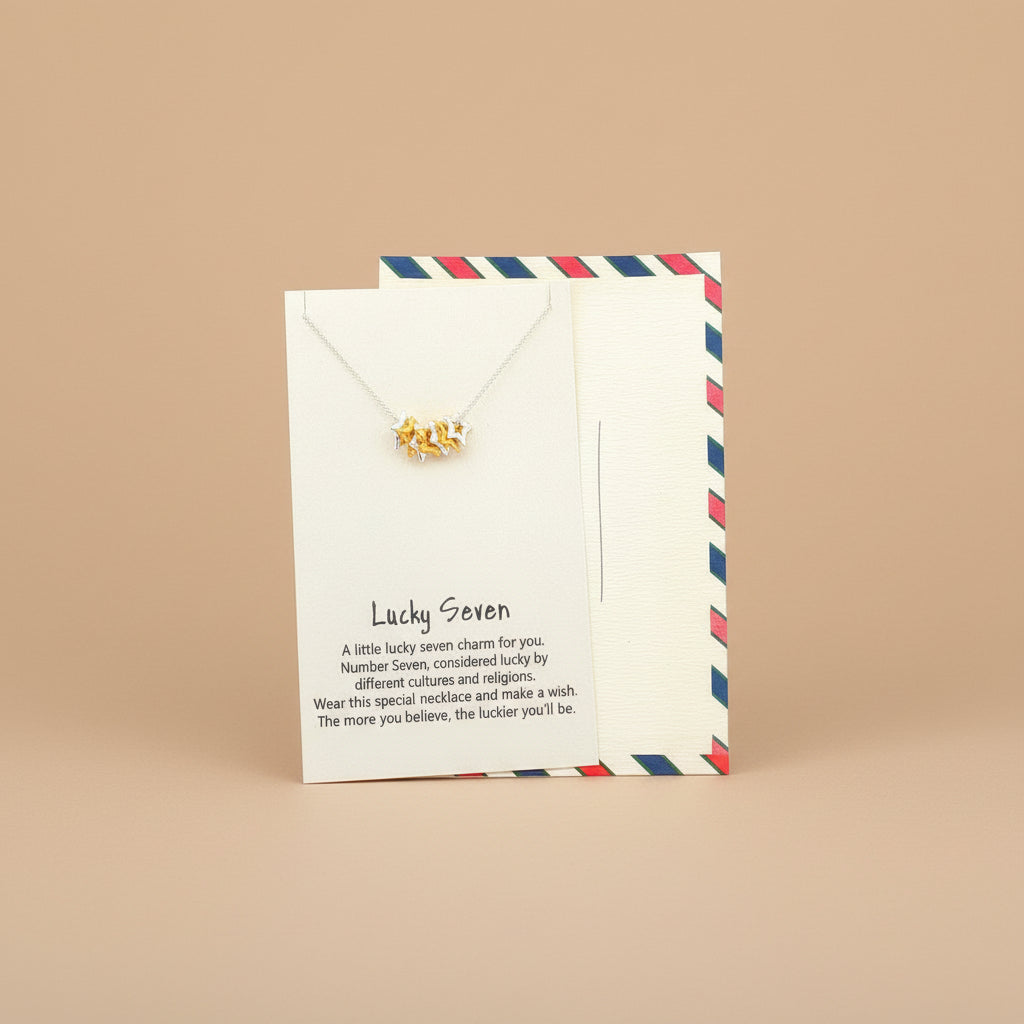 Lucky Seven 925 Sterling Silver Pendant With Chain Adjustable Length