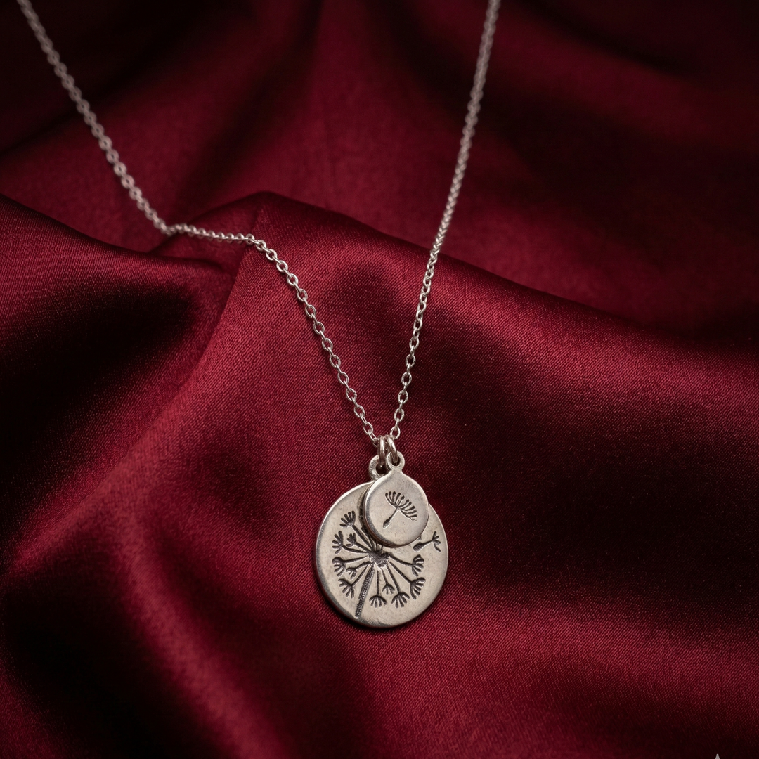 Mother & Daughter 925 Sterling Silver Pendant With Chain Adjustable Length in Glass Bottle