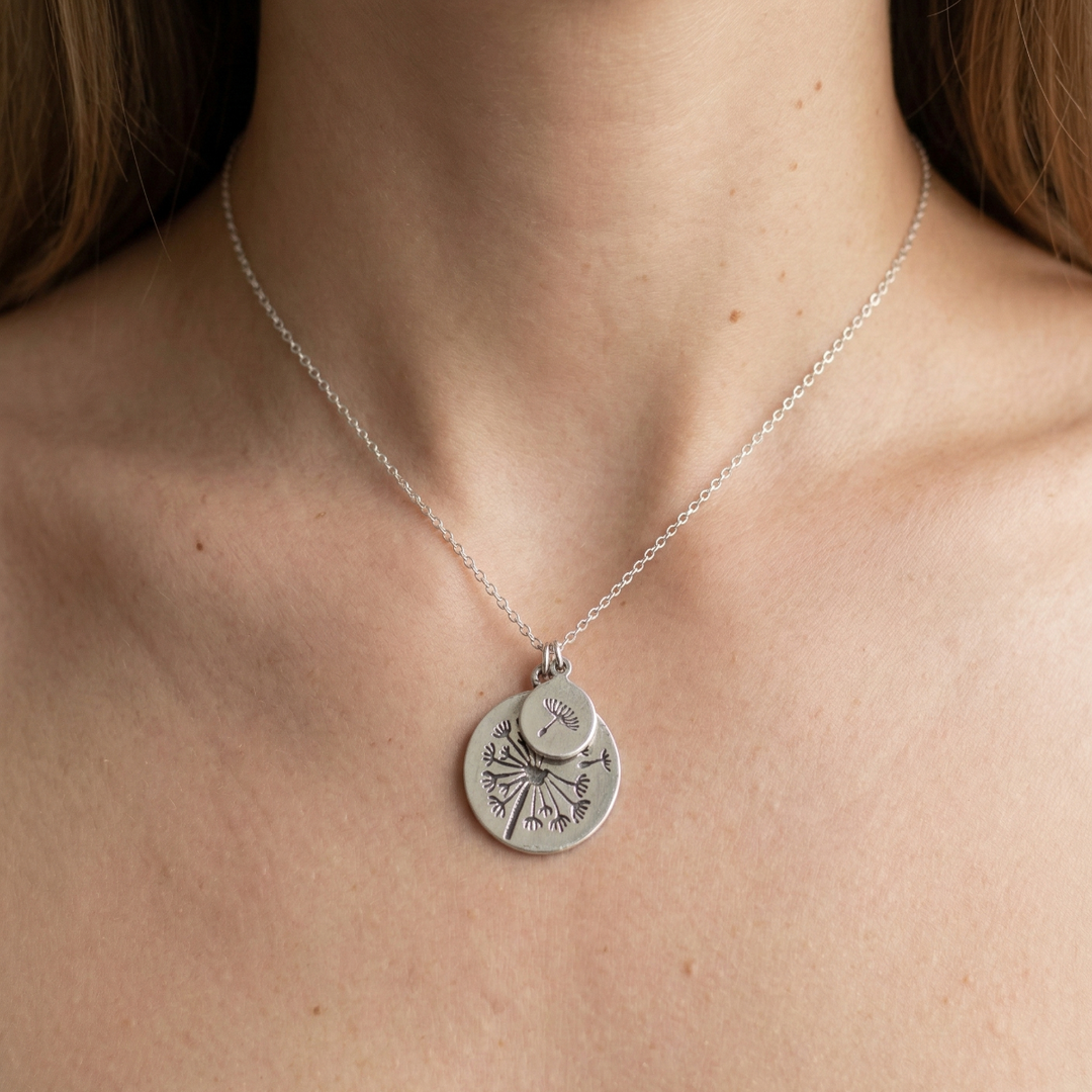 Mother & Daughter 925 Sterling Silver Pendant With Chain Adjustable Length in Glass Bottle