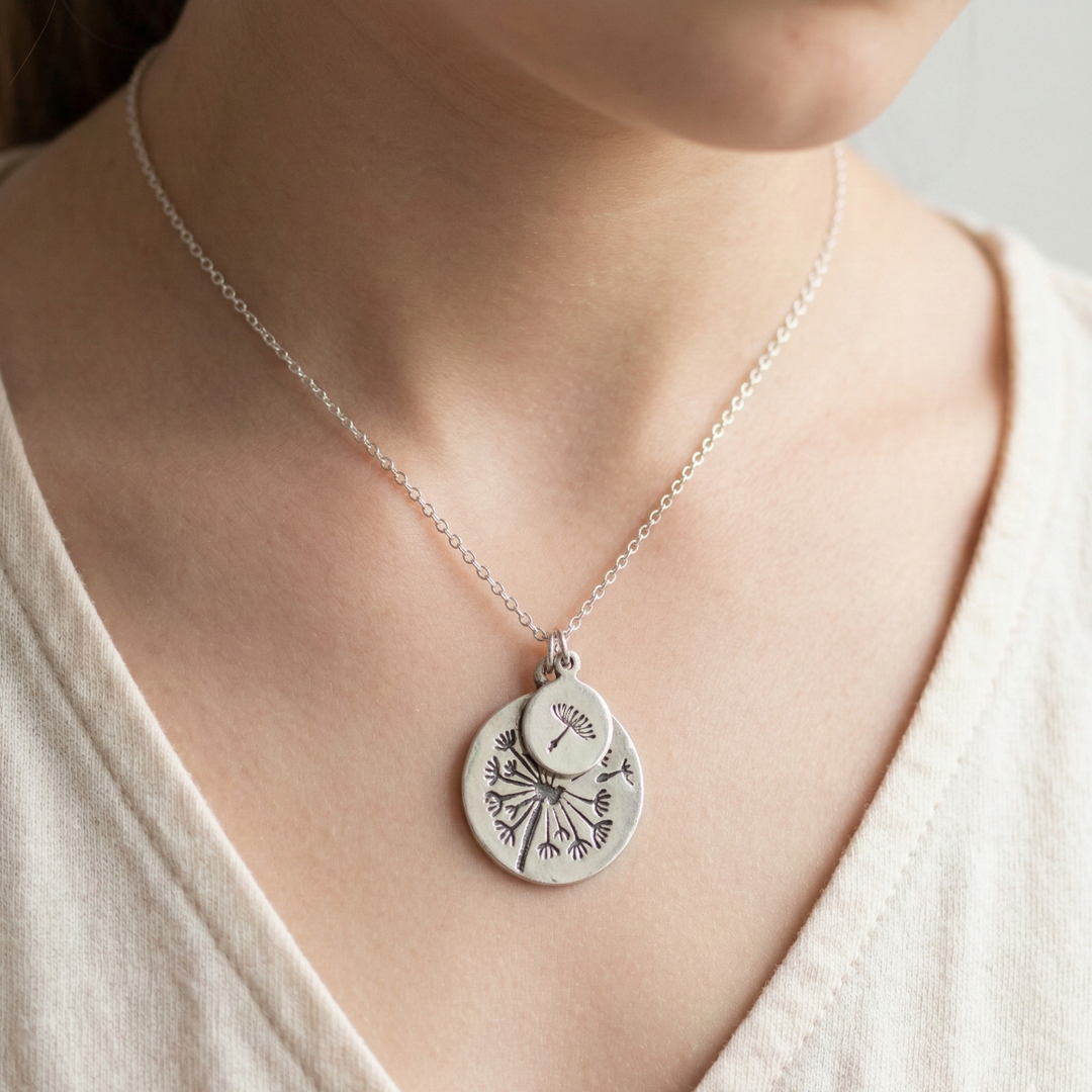 Mother & Daughter 925 Sterling Silver Pendant With Chain Adjustable Length in Glass Bottle