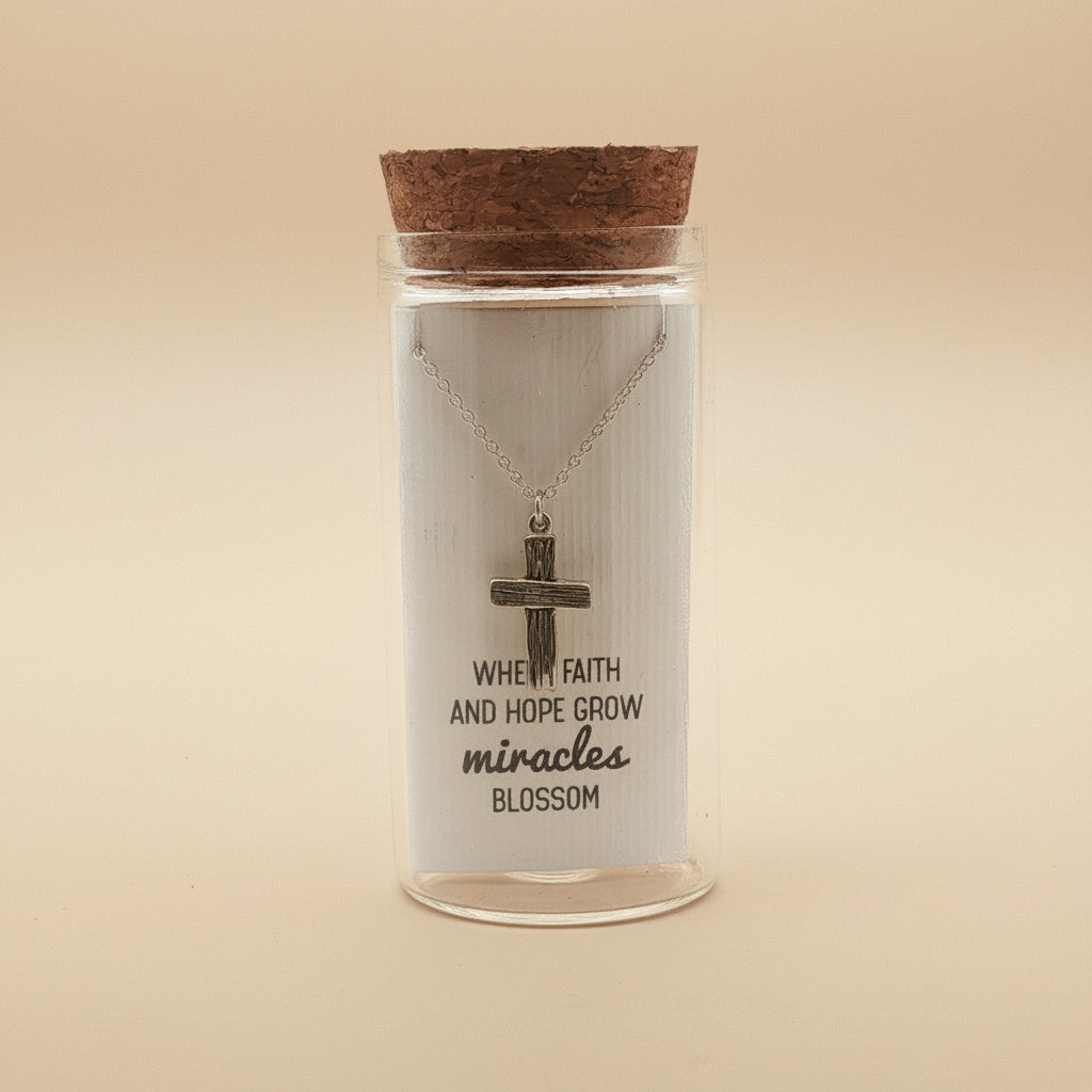 When Faith And Hope Grow 925 Sterling Silver Pendant With Chain Adjustable Length