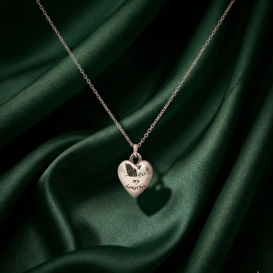 Daughter 925 Sterling Silver Pendant With Chain Adjustable Length in Glass Bottle