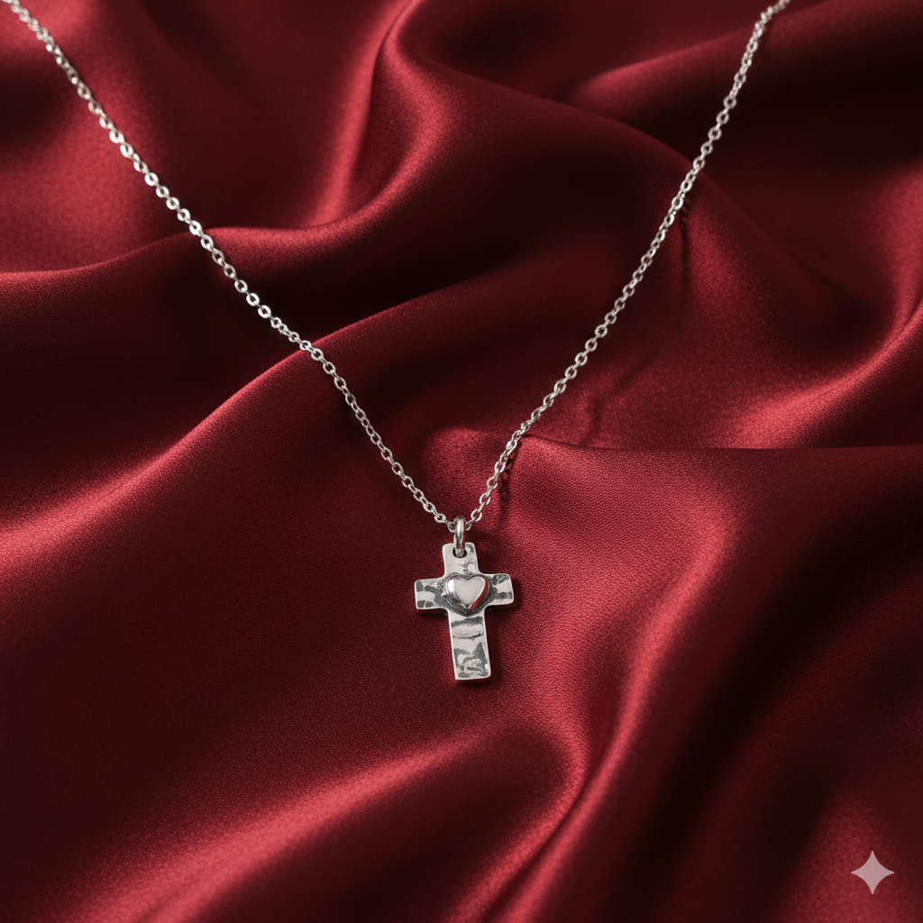 Symmbol Of Love 925 Sterling Silver Pendant With Chain Adjustable Length