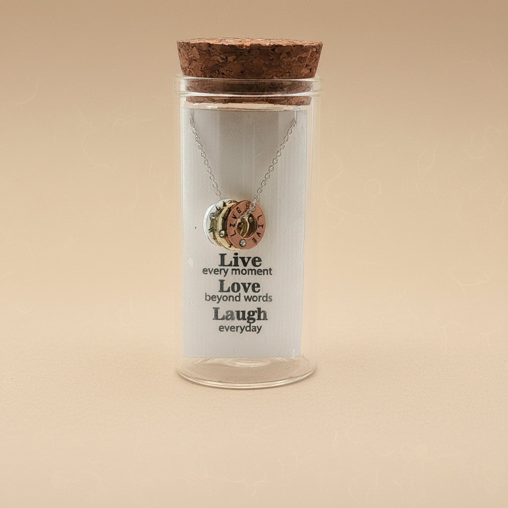 Laugh Everyday 925 Sterling Silver Pendant With Chain Adjustable Length