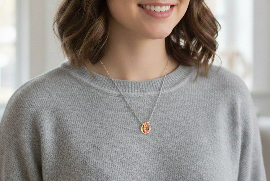 Laugh Everyday 925 Sterling Silver Pendant With Chain Adjustable Length