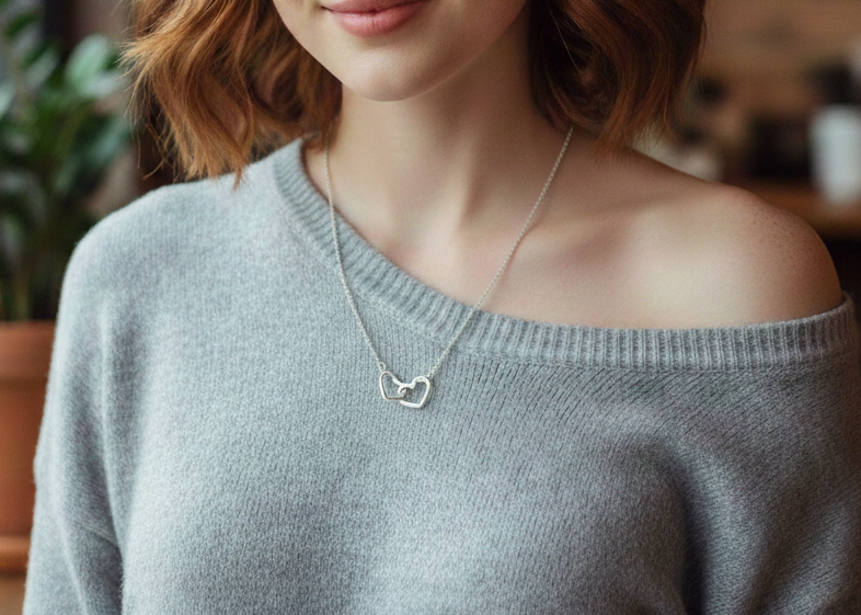 Forever 925 Sterling Silver Pendant With Chain Adjustable Length