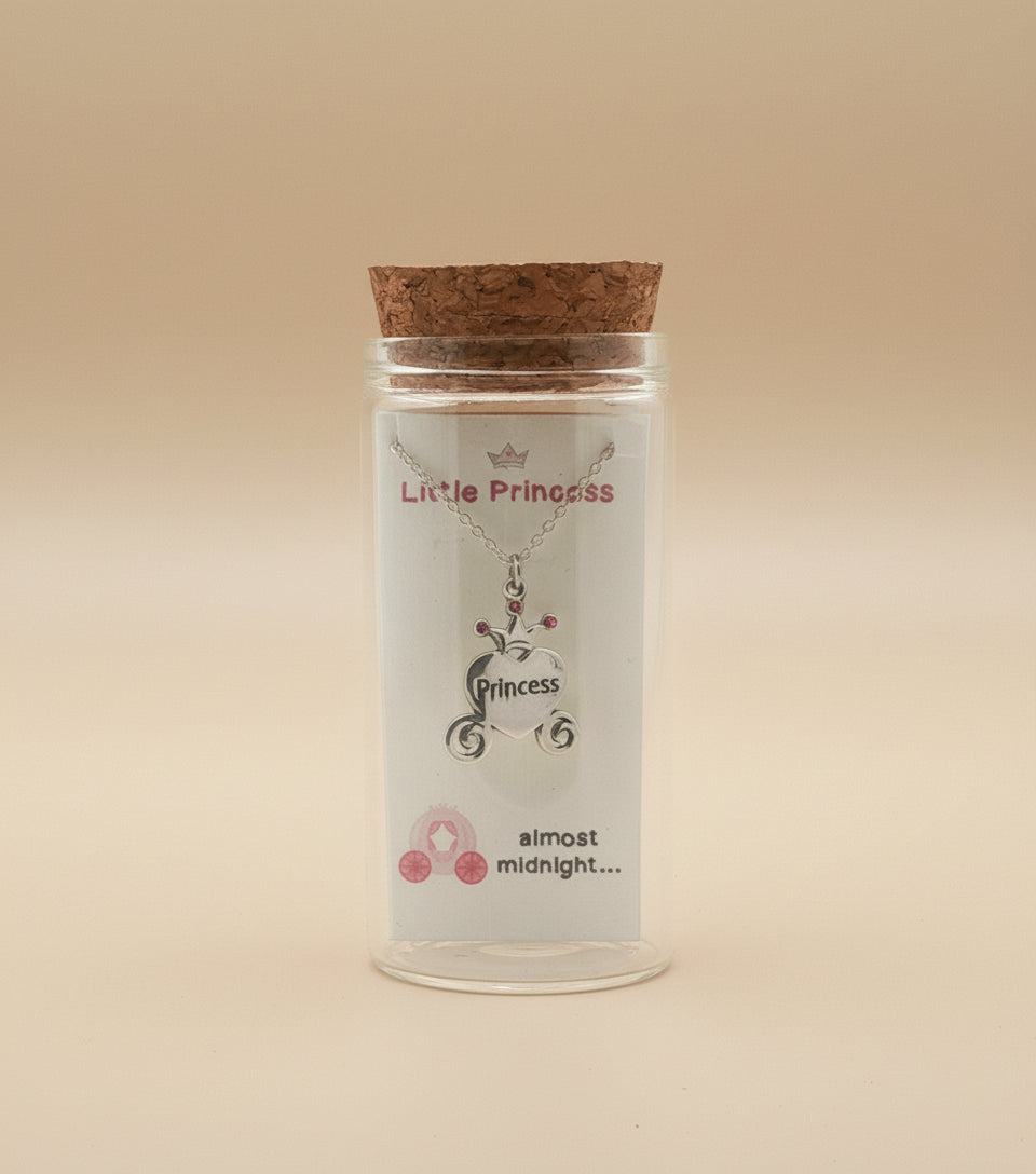 Princess 925 Sterling Silver Pendant With Chain Adjustable Length