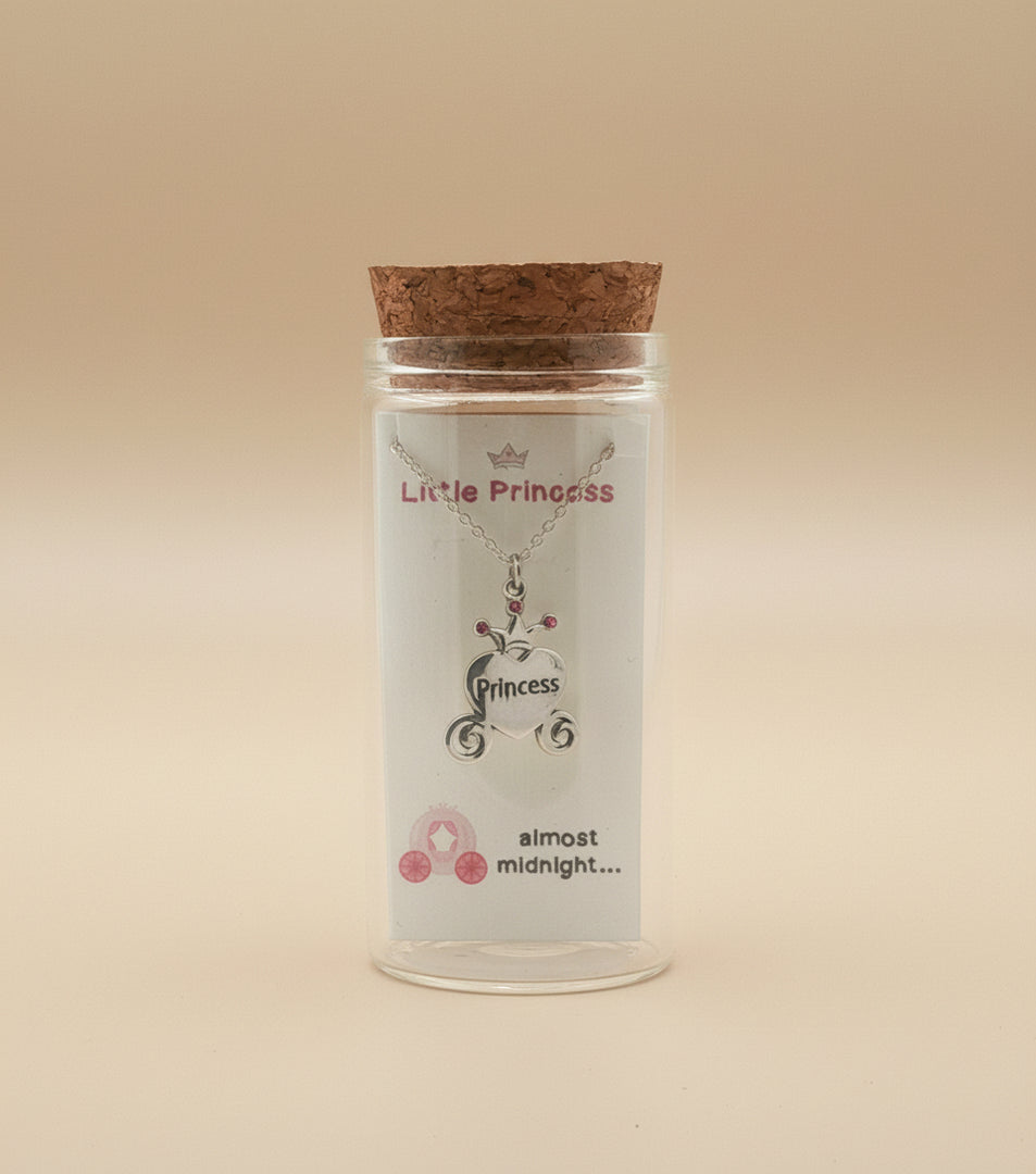 Princess 925 Sterling Silver Pendant With Chain Adjustable Length