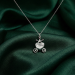 Load image into Gallery viewer, Princess 925 Sterling Silver Pendant With Chain Adjustable Length in Glass Bottle