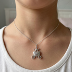 Load image into Gallery viewer, Princess 925 Sterling Silver Pendant With Chain Adjustable Length in Glass Bottle
