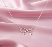 Love & Forever 925 Sterling Silver Pendant With Chain Adjustable Length