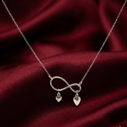 Love & Forever 925 Sterling Silver Pendant With Chain Adjustable Length in Glass Bottle