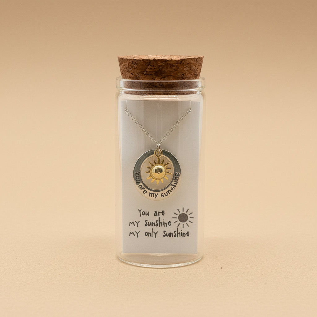 Sunshine 925 Sterling Silver Pendant With Chain Adjustable Length