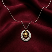 Sunshine 925 Sterling Silver Pendant With Chain Adjustable Length in Glass Bottle