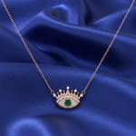 Load image into Gallery viewer, 925 Sterling Silver Eye Shape Pendant Necklace with Adjustable Length