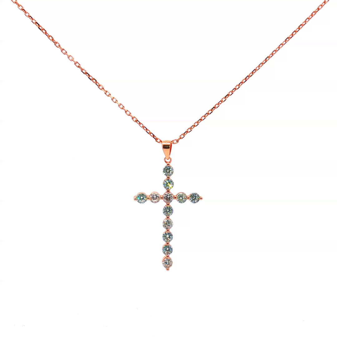 925 Sterling Silver Diamond Criss Cross Pendant Necklace with Adjustable Length