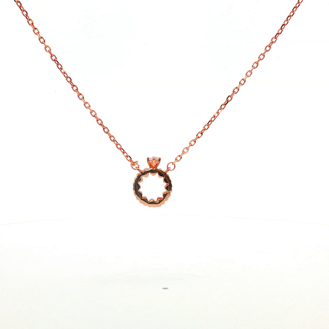 925 Sterling Silver Round Shape Pendant Necklace with Adjustable Length