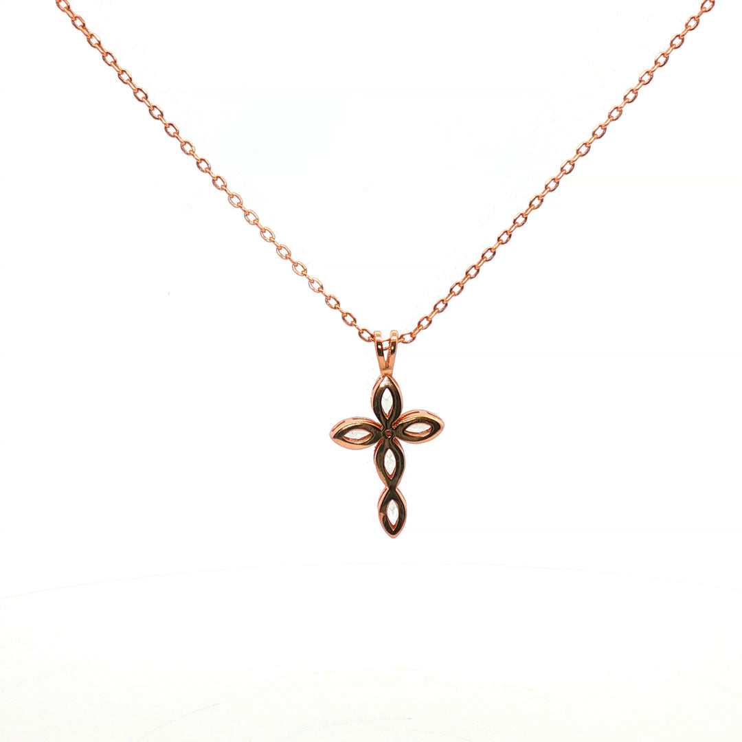 925 Sterling Silver Cross Pendant Necklace with Adjustable Length