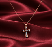 925 Sterling Silver Diamond Criss Cross Pendant Necklace with Adjustable Length