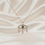 Load image into Gallery viewer, 925 Sterling Silver Eye Shape Pendant Necklace with Adjustable Length