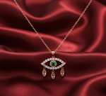 Load image into Gallery viewer, 925 Sterling Silver Eye Shape Pendant Necklace with Adjustable Length