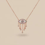 Load image into Gallery viewer, 925 Sterling Silver Eye Shape Pendant Necklace with Adjustable Length