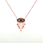 Load image into Gallery viewer, 925 Sterling Silver Eye Shape Pendant Necklace with Adjustable Length