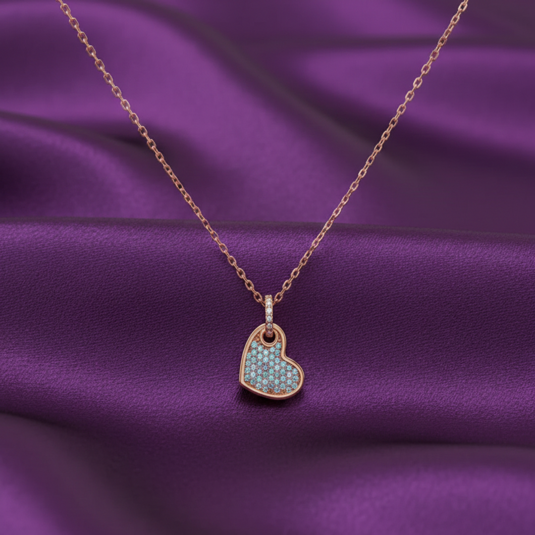 925 Sterling Silver Heart Shape Pendant Necklace with Adjustable Length