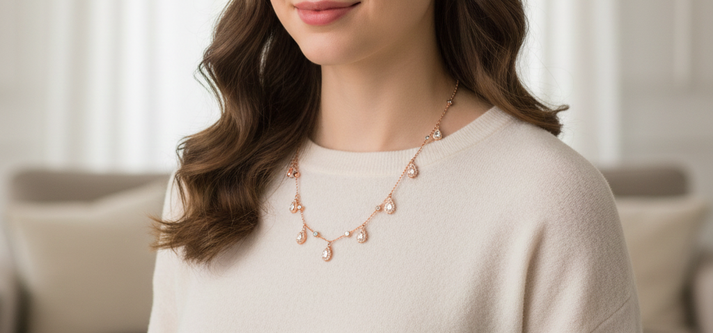 Gold Plated Minoan 925 Sterling Silver Necklace with Adjustable Length