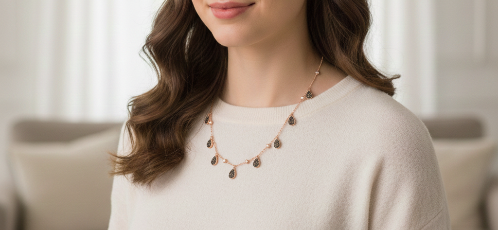 Gold Plated Minoan 925 Sterling Silver Necklace with Adjustable Length