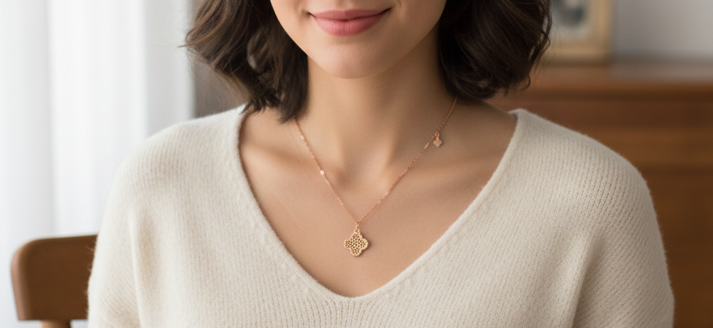 925 Sterling Silver Star Shape Pendant Necklace with Adjustable Length