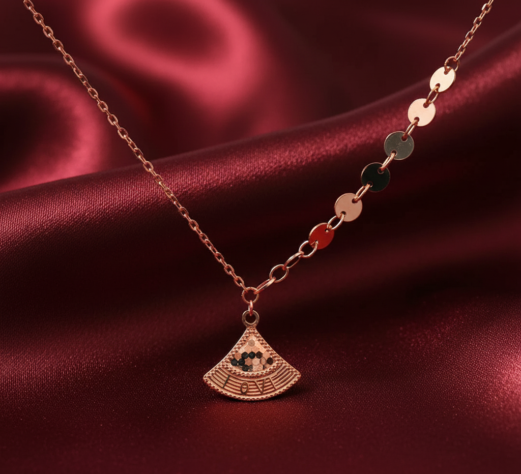 925 Sterling Silver Love Pendant Necklace with Adjustable Length